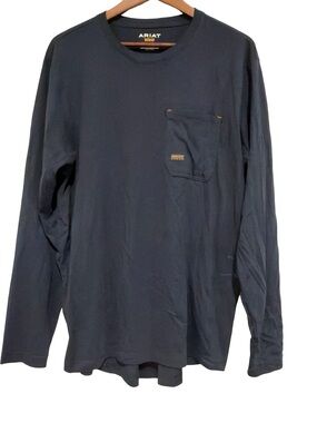 Ariat Dark Navy Long-Sleeve Pocket Tee